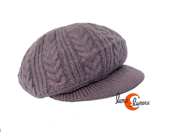 Gorra de lana con visera, lila.