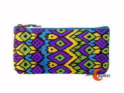 Monederos de piel Grescart. Neceser mini o monedero rectangular alargado, rombos.