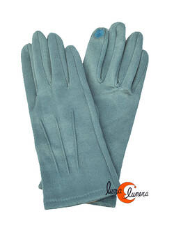 Guantes lisos celestes.