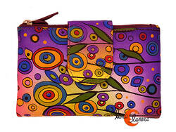 Carteras de piel Belmonte. Cartera grande piruletas 39, morada.