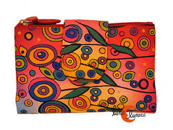 Carteras de piel Belmonte. Cartera grande piruletas 39, roja.