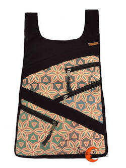 Mochilas de tela Mugling. Mochila con cremallera trasera, negra alhambra.
