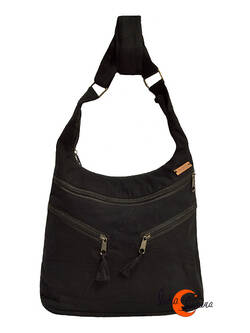 Bolsos de tela Mugling, grande negro.