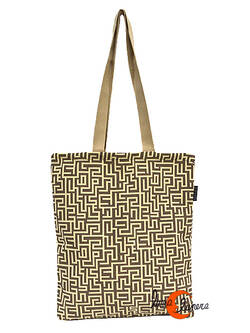 Bolsa TOTE BAG de tela de algodón Bruo. Laberinto beige.