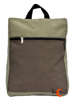 Mochilas de tela BRUO. Mochila grande beige y marrón.