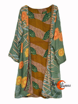 Kimono reversible. Kimono 17 , flores y hojas.