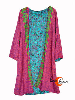 Kimono reversible. Kimono 21 , fucsia y azul.