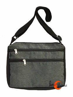 Bolsos de tela BRUO. Bolso bandolera grande gris.
