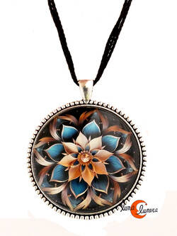 Colgante grande con dibujos. Flor mandala 5.