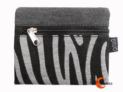 Cartera vegana Bruo de tela con goma. Grande modelo 2 cebra.