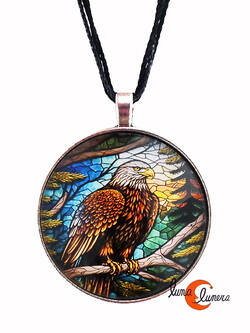 Colgante grande con dibujos. Águila.
