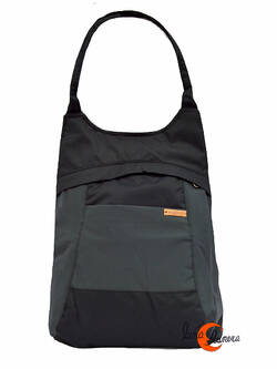 Impermeables. Mochilas de tela Mugling. Mochila bolso negra con gris muy oscuro.