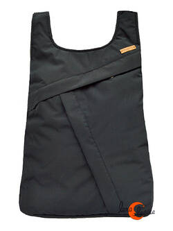 Impermeables. Mochilas de tela Mugling. Mochila redonda negra.