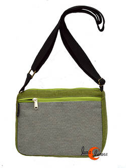 Bolsos de tela BRUO. Bolso bandolera pequeño gris verde.