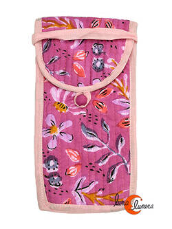 Funda de tela para gafas India, rosa.