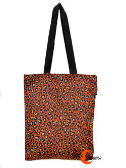 Bolsa TOTE BAG con cremallera de tela de algodón Bruo. Print leopardo marrón.