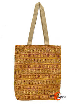 Bolsa TOTE BAG con cremallera de tela de algodón Bruo. Dibujos amarillo.