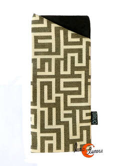 Funda de tela para gafas Bruo, laberinto beige.