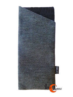 Funda de tela para gafas Bruo, gris lisa.
