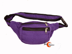 Riñonera de algodón morada lisa.
