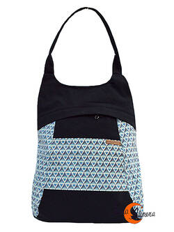 Impermeables. Mochilas de tela Mugling. Mochila bolso triangulos azul.