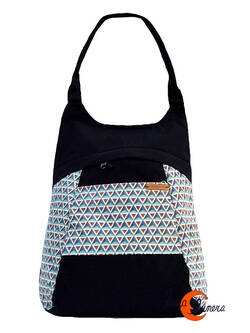 Impermeables. Mochilas de tela Mugling. Mochila bolso triangulos marrón.