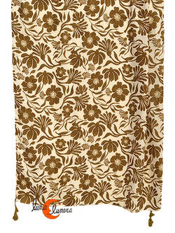 Pañuelo fular largo. Flores marrón.