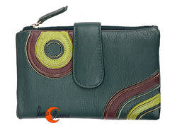 Cartera de piel Belmonte Jardín Japonés mediana 041, verde.