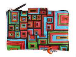 Carteras de piel Belmonte. Cartera grande laberinto 39, cremalleras negras.