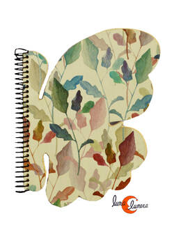 Libretas de papel, mariposa hojas.