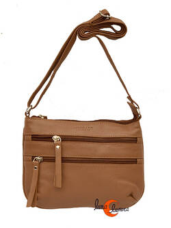 Bolso de piel Morgado 032, pequeño plano marrón.