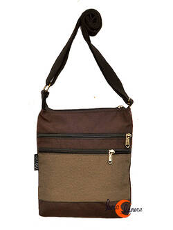 Bolsos de tela BRUO. Bolso bandolera pequeño plano marrón.