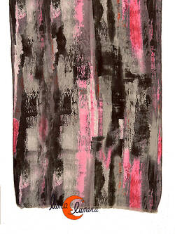 Bufanda manchas de colores con rosa, gris y negro.