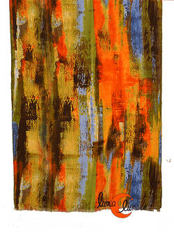 Bufanda manchas de colores con naranja.