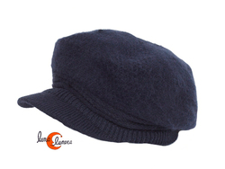 Gorra de lana con visera, azul marino oscuro.