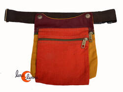 Benetti riñoneras de tela, tapa caldera y amarillo mostaza.