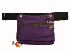 Benetti riñoneras de tela, rectangular XXL morada.