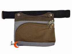 Benetti riñoneras de tela, rectangular XXL gris y verde.