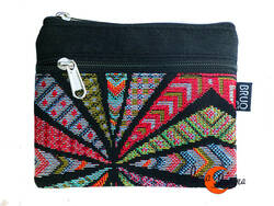 Monederos de tela Bruo.  Monedero grande de dos cremalleras. Molino.