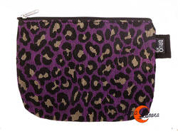 Estuches y neceseres de tela Bruo.  Estuche o pequeño neceser. Print morado.