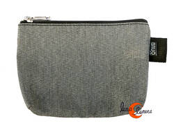 Estuches y neceseres de tela Bruo.  Estuche o pequeño neceser. Gris liso.