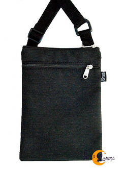 Bolsito XXL de tela para el teléfono movil Bruo.  Negro.