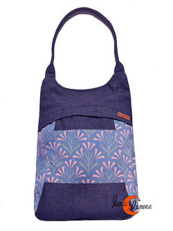 Mochilas de tela Mugling. Mochila bolso azul vaquero espigas azul.