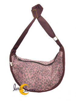 Bolsos de tela Mugling. Bolso pequeño geometría granate marrón.