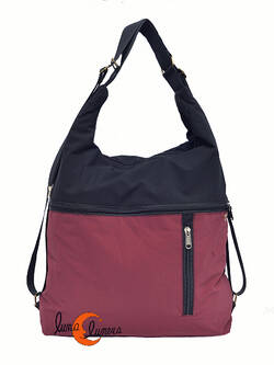 Impermeables. Bolsos de tela Mugling. Bolso mochila granate lisa.