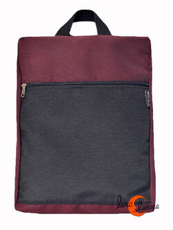 Mochilas de tela BRUO. Mochila grande negra y granate.