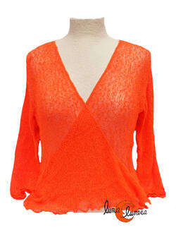 Chaquetas, rebecas de punto. Naranjo fosforito.