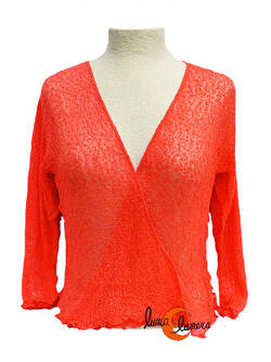 Chaquetas, rebecas de punto. Naranjo.