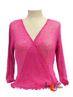 Chaquetas, rebecas de punto. Rosa palo intenso.