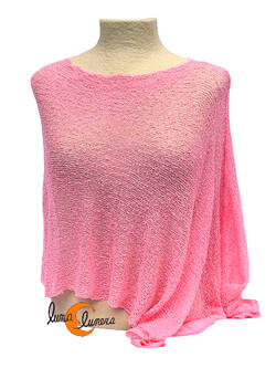 Poncho de punto. Rosa.